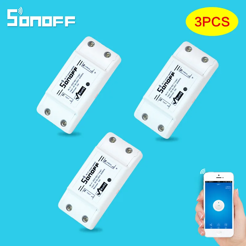 Умный выключатель Sonoff Basic беспроводной питания с поддержкой wi fi работает Alexa 3