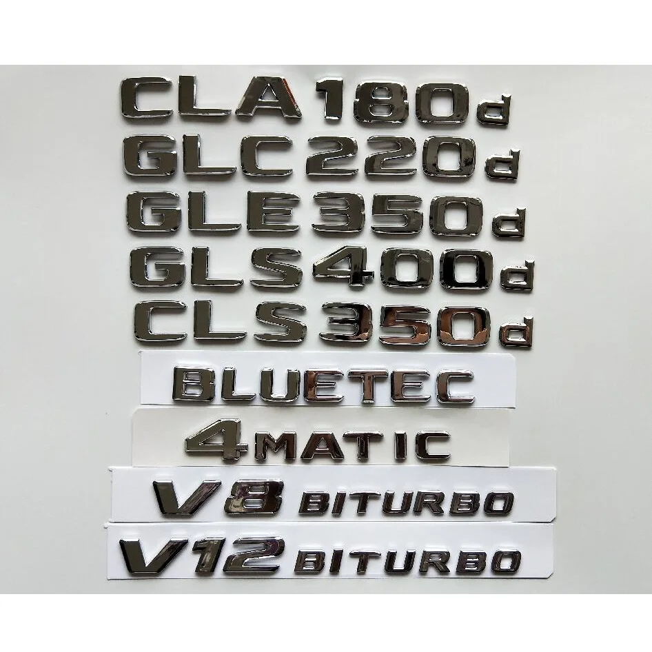 Хромированные эмблемы для Mercedes Benz CLA180d CLS350d GLA220d GLC220d GLC250d GLE350d GLE250d GLS350d AMG 4matic CDI BLUETEC