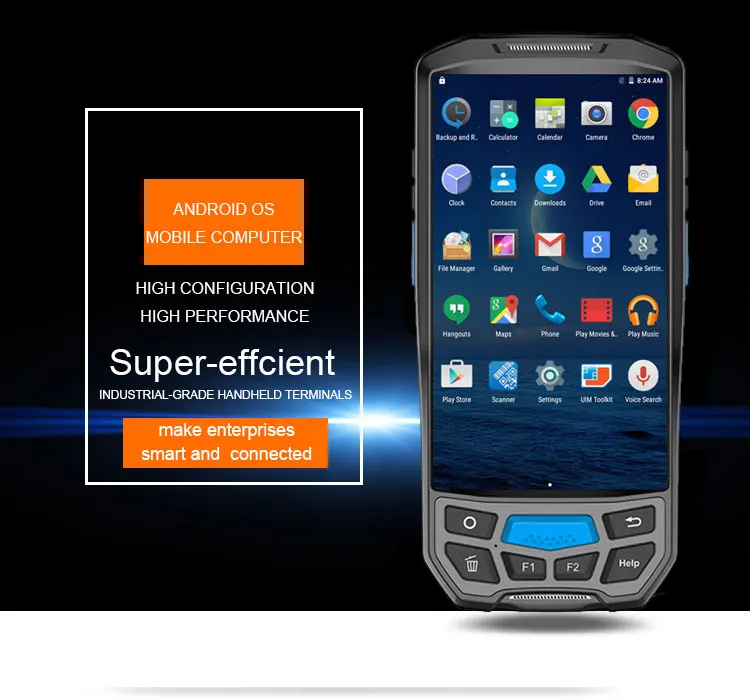 Pda com Impressora Caribe Wifi Blue Tooth 4g Acidentada Android Pos Barcode Scanner Móvel Embutida Pl-50l - 2 CARIBE PL 50L wifiblue tooth4G acidentada android