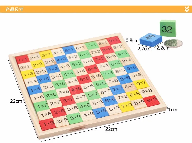Детская деревянная материалы Монтессори обучающая математическая игрушка дошкольного обучения подсчет укладки доска математические