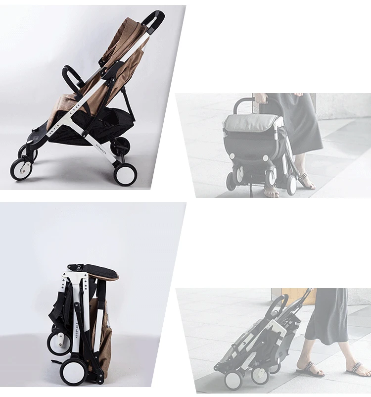 Сдвоенная прогулочная коляска съемный высокий пейзаж переносная, для прогулок с малышом складной сидеть прогулочная коляска