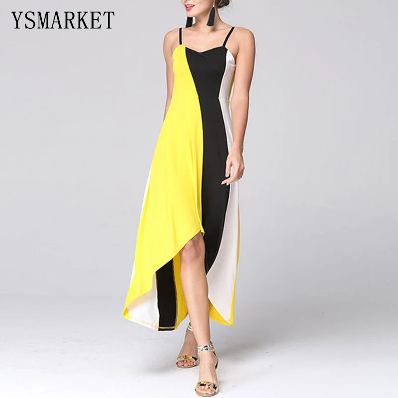 Aliexpress.com : Buy Vestidos mujer 2017 Black Yellow One Shoulder ...