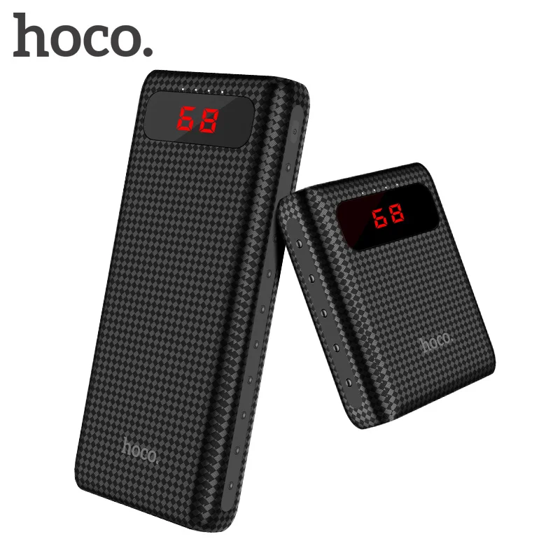 Портативное зарядное устройство HOCO 20000 мАч 18650 2usb с ЖК дисплеем внешний
