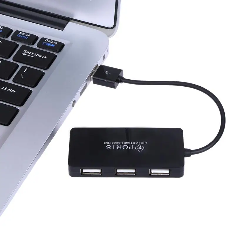 Высокое качество Горячая Распродажа USB 2,0 концентратор Скорость 4 порта USB разветвитель usb-хаб 2,0 адаптер Аксессуары для ноутбуков hab usb для ПК компьютера Черный