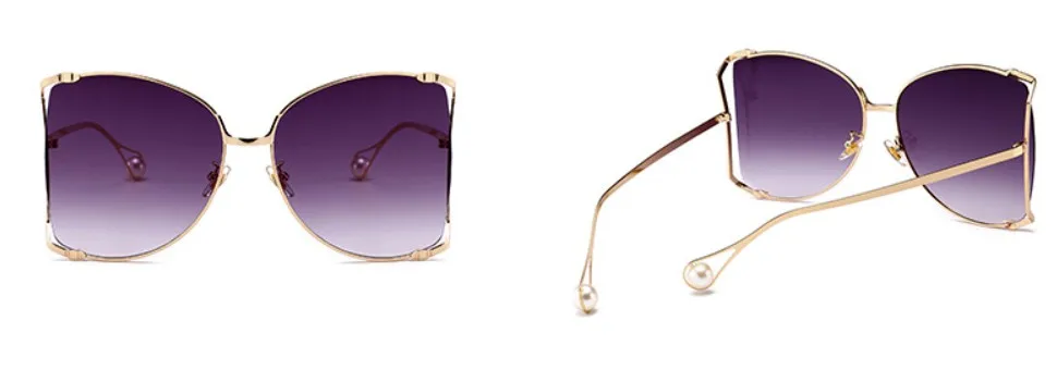 CCSPACE, металлические квадратные градиентные солнцезащитные очки для мужчин и женщин, украшенные жемчугом, Брендовые очки, дизайнерские, модные, мужские, женские, оттенки 45476