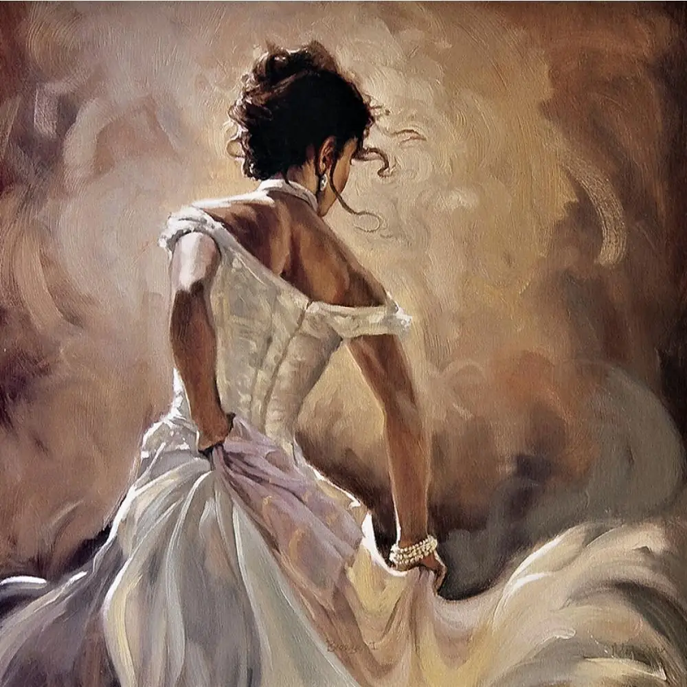 

Canvas art Abstract figure oil paintings Dancer on white handmade Girl artwork for bedroom wall decor High quality