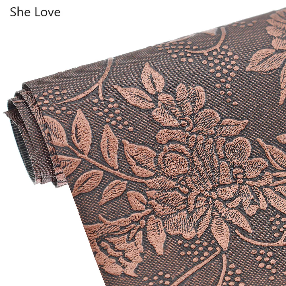 She Love 1 метр винтажный Египетский узор печатная ткань синтетическая ПВХ кожа для сумок одежды Diy Швейные материалы Поставки - Цвет: 2