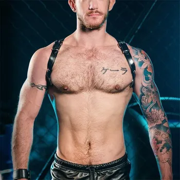

Men's Sexy Adjustable Bondage Leather Belt Suspenders Chest Straps Harness Buckles Faux Leather Belts
