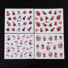 50 листов/набор красочные бабочки дизайн наклейки для ногтей Декорация ногтей наклейки DIY модные обертывания Советы маникюрные инструменты для ногтей