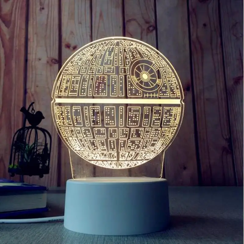Новинка акриловая красочная градиентная 3D Настольная лампа с регулируемой яркостью 3D видение света Защита глаз светодиодный Настольный светильник