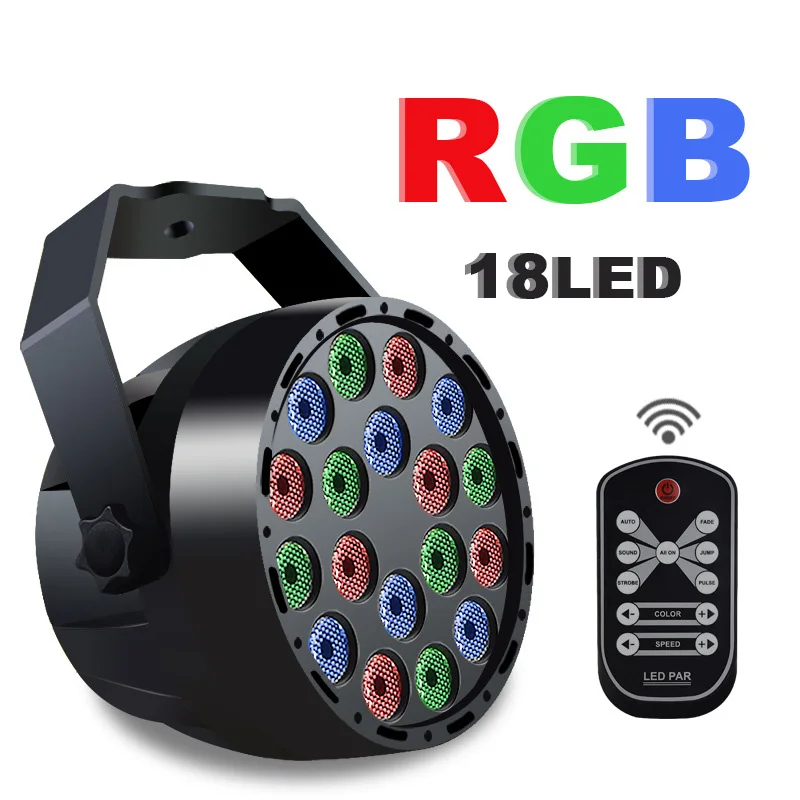 

New Professional Remote Control LED Stage Lights 36W RGB LED PAR Light Master-Slave Flat for DJ Disco DMX Stage Lighting Effect