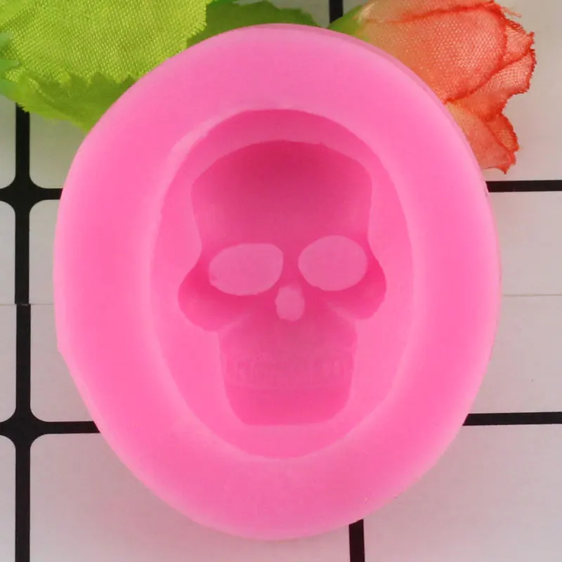 

3D Skull Head Silicone Home Party Fondant Cake Mold Chocolate Halloween Party DIY Decoration Baking Tools