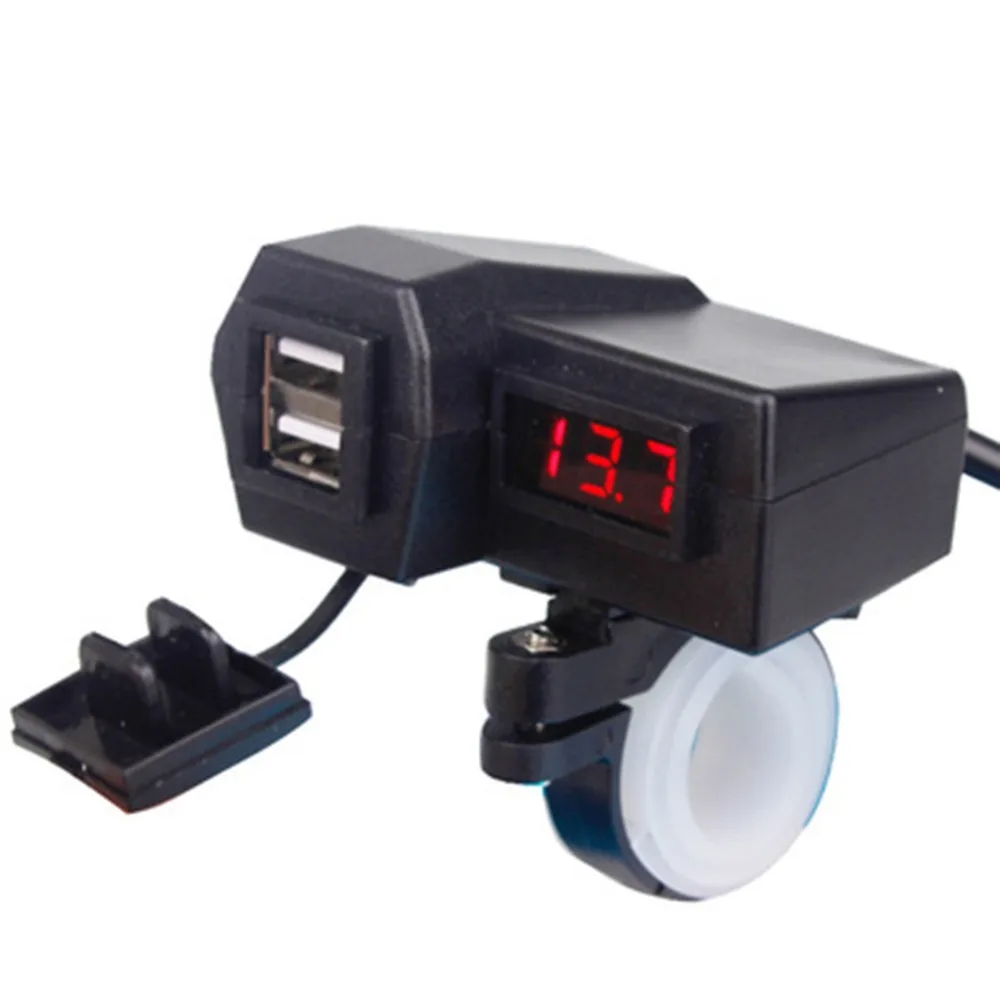 

Dual USB 12V Waterproof Motorbike Motorcycle Handlebar Charger Adapter Power Supply Socket Multi-function Motorcycle USB Charger