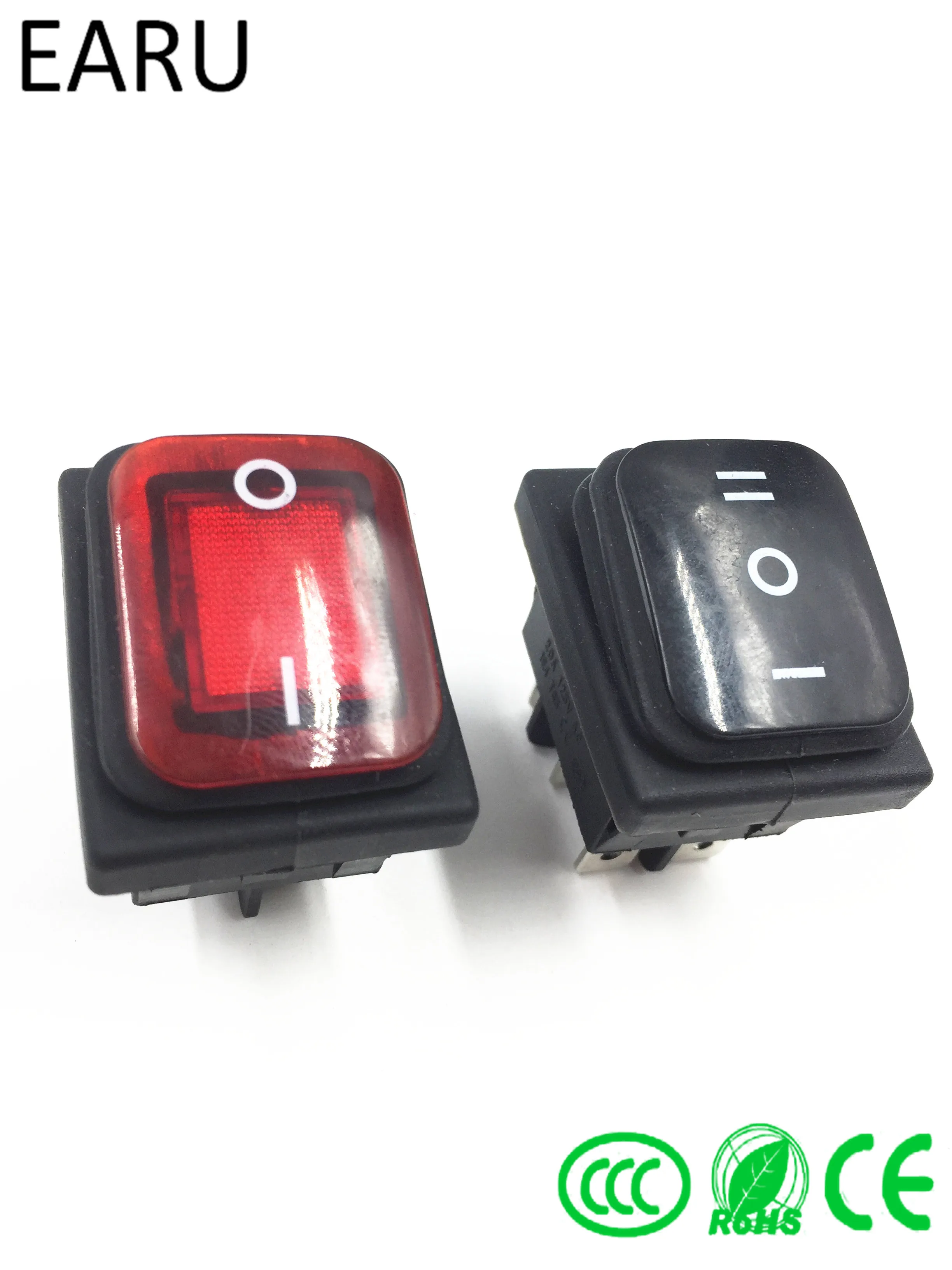 

Waterproof Dust Proof Latching Locking Rocker Toggle Switch,Red Green Black 4Pin 2Position, 6Pin 3Position AC250V/16A AC125V/20A