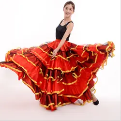 Женское бальное испанское фламенко танцевальная юбка юбки для платья костюм для женщин девочек детские красные черные костюмы для детей