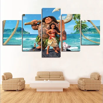 

Canvas Paintings Wall Art Home Decor For Living Room 5 Pieces Moana Prints Anime Anime Posters