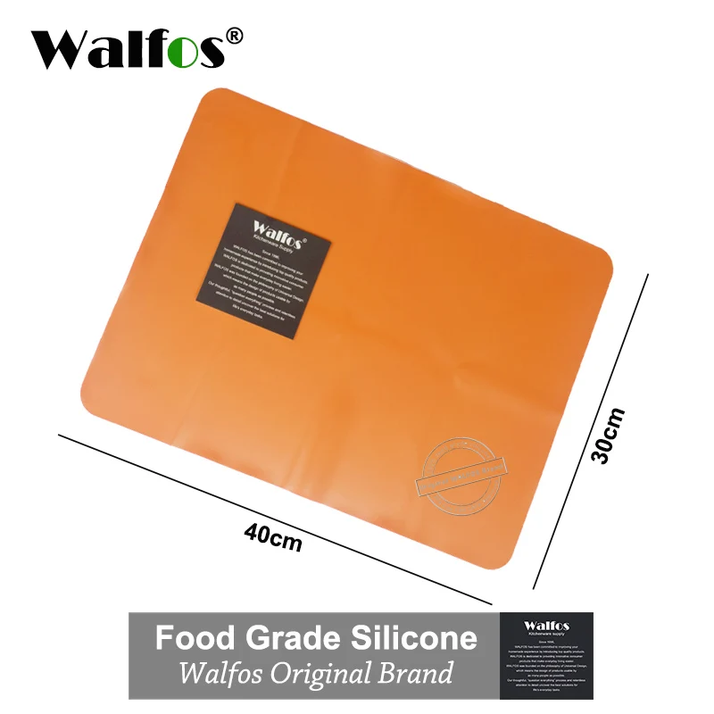 WALFOS 1 шт., пищевой коврик для выпечки, жаростойкий Настольный коврик, силиконовый коврик для духовки, теплоизоляционный коврик для выпечки, Настольный коврик - Цвет: orange 30x40cm