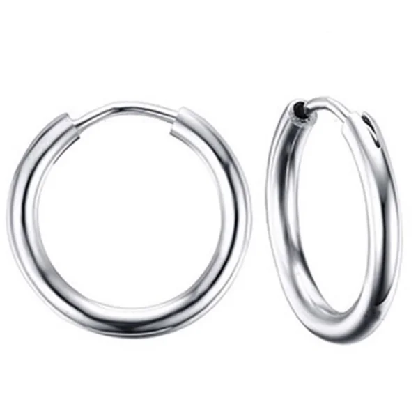 

Hoop Earrings 3 Size 100% Real Sterling Silver Fine Jewelry Minimalism Silver 925 Big Earing Circle For Women