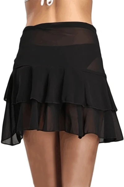 Black-Ruffled-Mesh-Mini-Skirt-LC42272-2-2