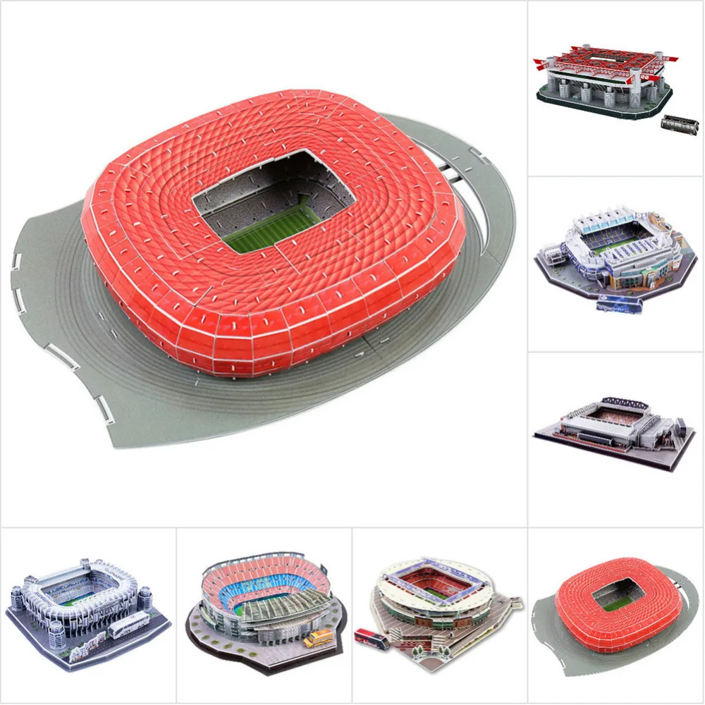 

New 7types Puzzle Development 3D Football Field Assemble Paper Card Construct Model Children Kids toys drop shipping