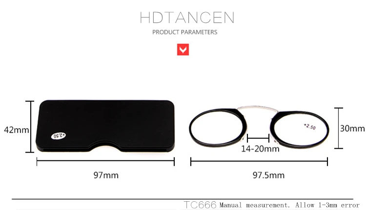 Нос отдыха очки для чтения женщин+ 1,0 1,5 2,0 2,5 3,0 3,5, портативный SOS плоское пенсне клип на компактные очки для чтения с случае