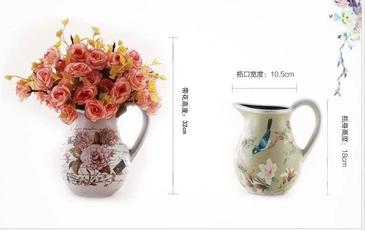 Европейско-американские керамические вазы для цветов, декоративно-прикладное искусство керамики в жизни в украшении, женат для украшения комнаты