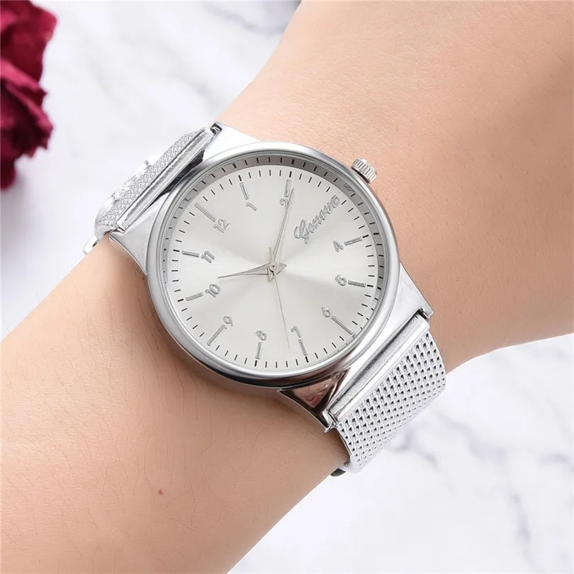Temperament Fashion Mesh Belt Ladies and Men's Gift Quartz Watch Women Watches Stainless Steel Bands #4a2 (12)
