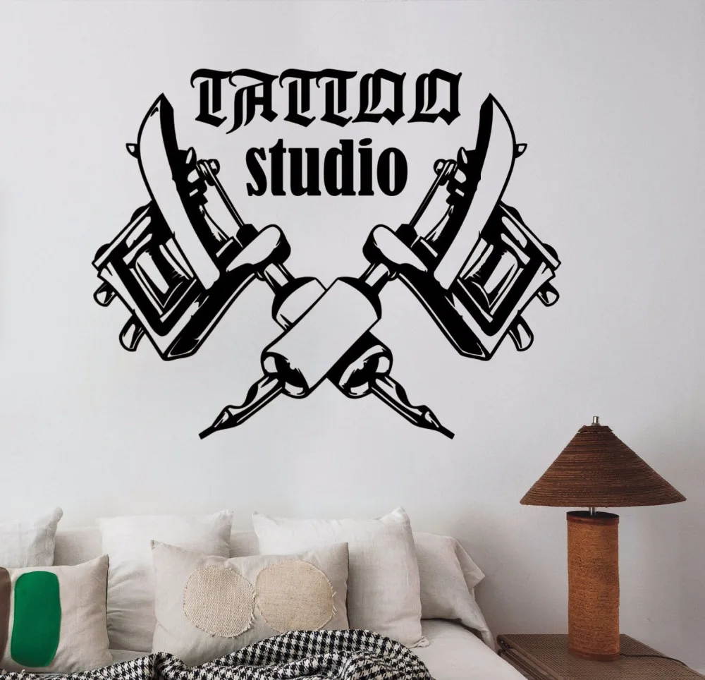 Салон Татуировки Room Decor переводная татуировка Studio машины на стены логотип виниловая Стикеры окно съемный Книги по искусству украшения D20