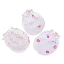 1pair Soft Mittens One Size Fit Most Baby Color Randomly Cartoon Baby Boys Girls Anti Scratch Infant Gloves