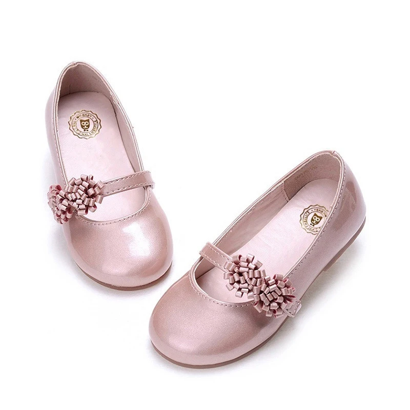 shoes spring and autumn flowers girls' shoes elastic lace girls'princess shoes children's soft leather single shoes new