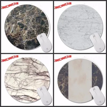 

Custom Black Marble High Speed New Mousepad Gaming Or Office Mice Play Mats Elegant Gray White Modern Marble Round Mousemat