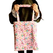 Розовые модные холщовые сумки на плечо с изображением звезды из аниме, мягкая сумка-тоут, сумка-мессенджер, повседневная сумка для покупок, новинка для девушек