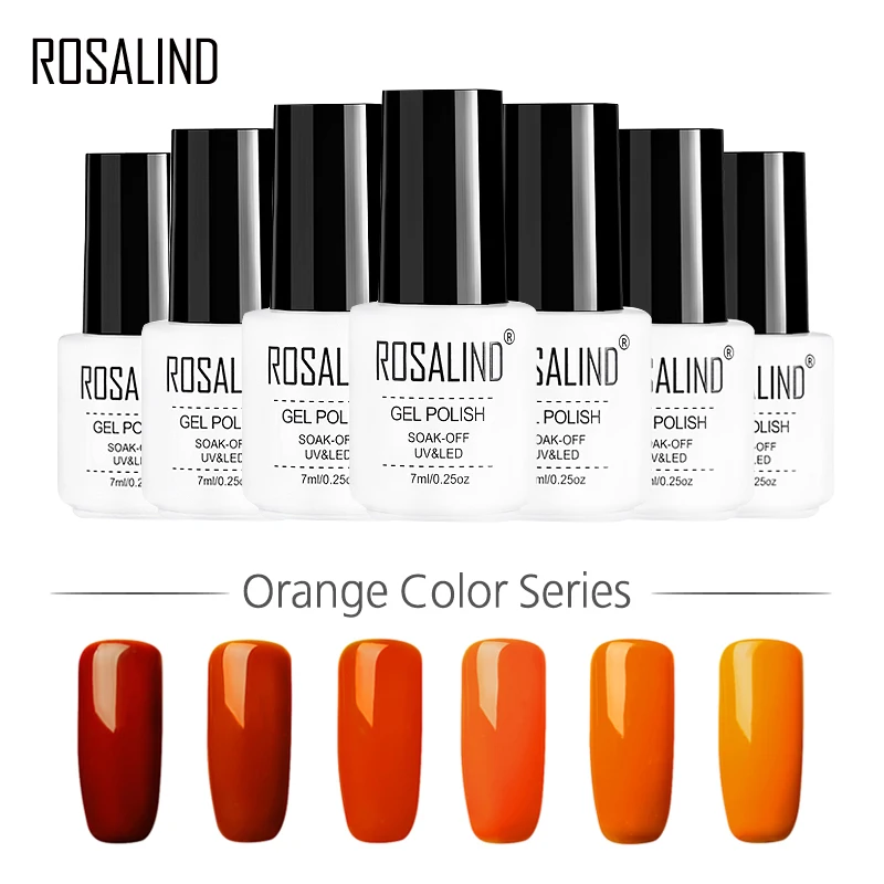 

ROSALIND Gel 1S 7ml Pumpkin Color Series Nail Gel Polish Beauty Acrylic Nail Art False Tips Extension UV Glitter Gel Varnishes