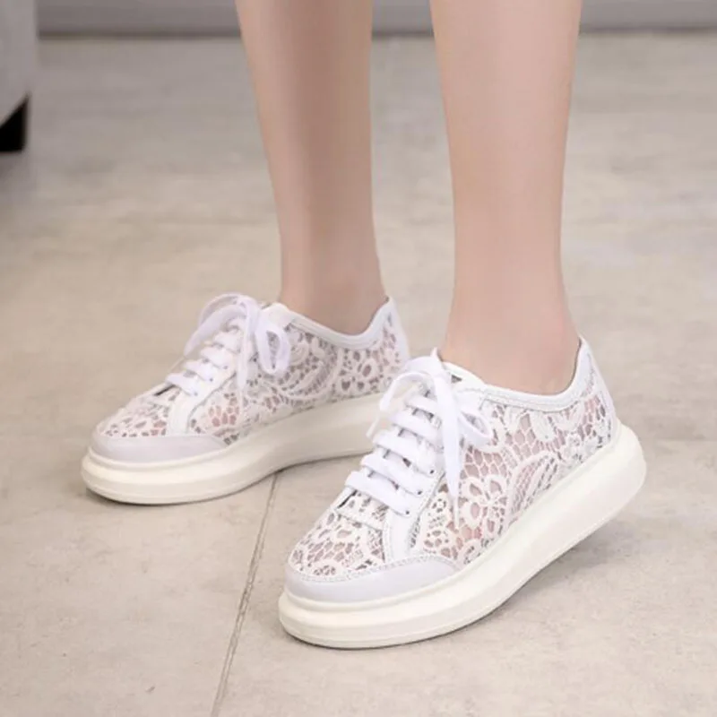 Femmes Épais Appartements Blanches 2019 Talon Semelles Compensées À Chaussures white Printemps Plate Baskets Souple Lacets Creepers black forme Beige blue Cuir En XZPwkTOuli