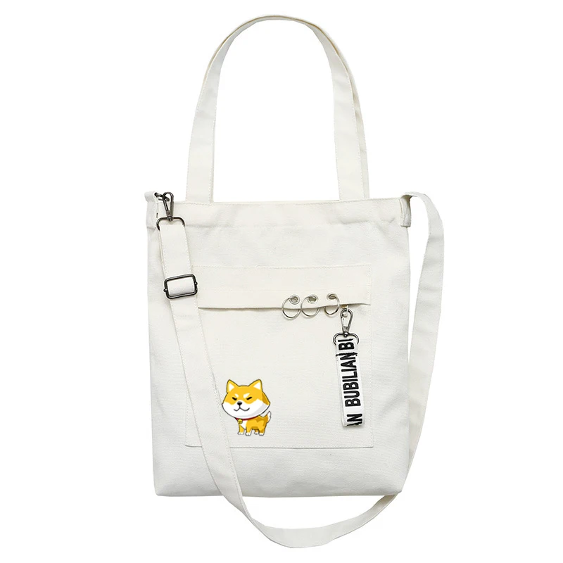 

Husky Shiba Inu Doge Print Women Handbag Canvas Shoulder Bag Lady Single Shopping Bags Large Capacity Casual Tote Bolsa