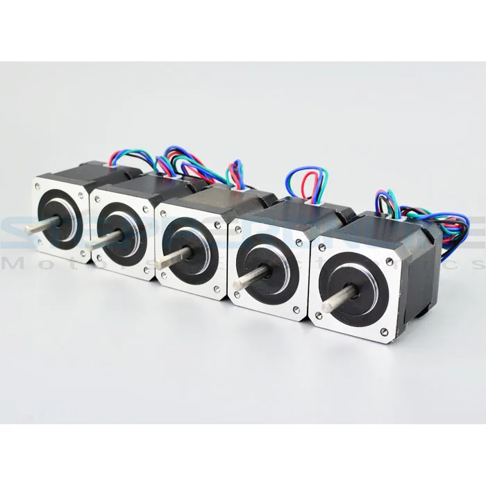 

Top Selling 5PCS Nema17 Stepper Motors 1.8 deg High Torque 59Ncm(84oz.in) 2A 42x42x48mm stepping motor for 3D Printer robot cnc