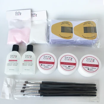 

Acrylic Liquid Powder For Nail Extension With Paper Tray Tips Brush Clearner Crystal False Gel Nail Art UV Nail Supplies