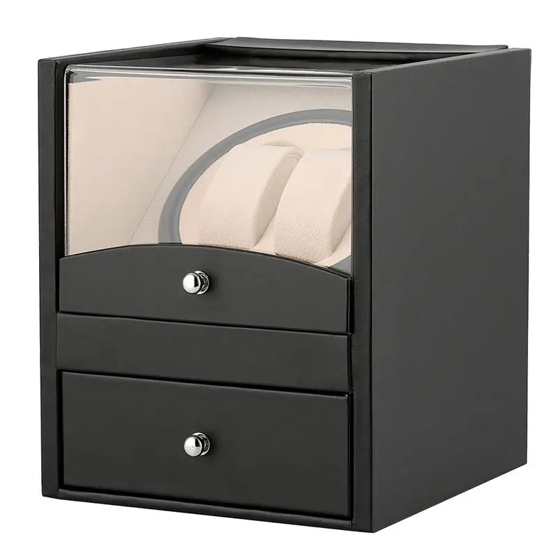 

Automatic Mechanical Watch Winder Transparent Cover Motor Shaker Watch Holder Display Jewelry Watch Box Black Luxury UK PLUG