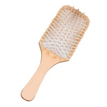 Хорошее Качество натуральные бамбуковые деревянные массажные расческа гребень для волос здоровье большая плоская расческа Уход за волосами