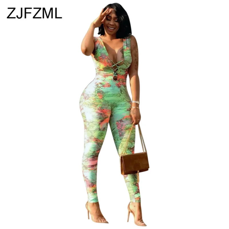 snake print jumpsuits