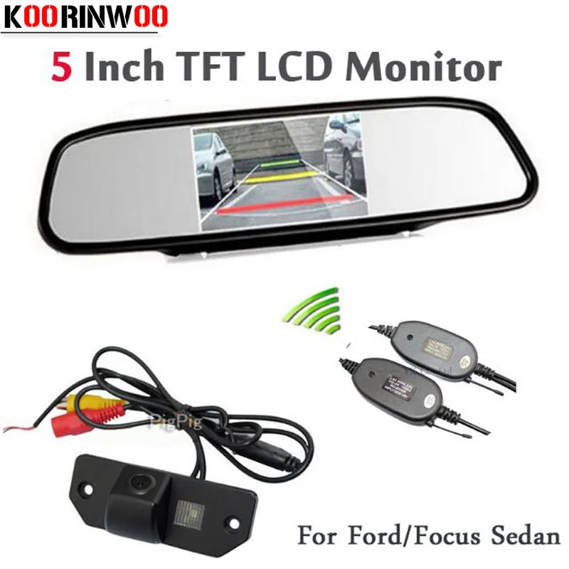 

Kooriwnoo Wireless CCD Car Rear View Camera Backup For Ford/Focus Sedan/C-MAX/MONDEO 09/10/11 with Car Monitor Mirror Video