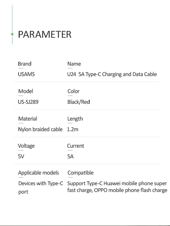 Кабель USAMS 5A для быстрой зарядки USB C кабель type C для huawei OPPO, кабель для быстрой зарядки 1,2 м кабель для зарядки телефона