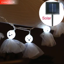 2,5 м 10 светодиодов Праздничные огни солнечные куклы светодиодные гирлянды многоцветный Рождество Хэллоуин Фея вино украшение для бара и вечеринки CF