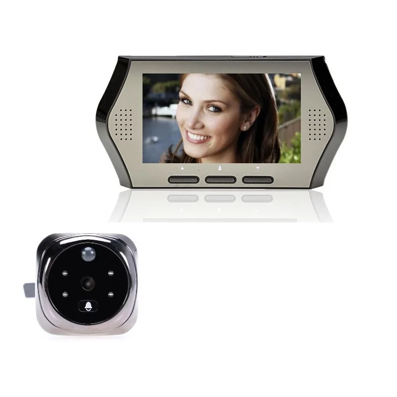 

4.3 inch video porteiro olho magico 3X Zoom Multi-language PIR Motion Sensor IR Night vision 32 Rings video eye door camera