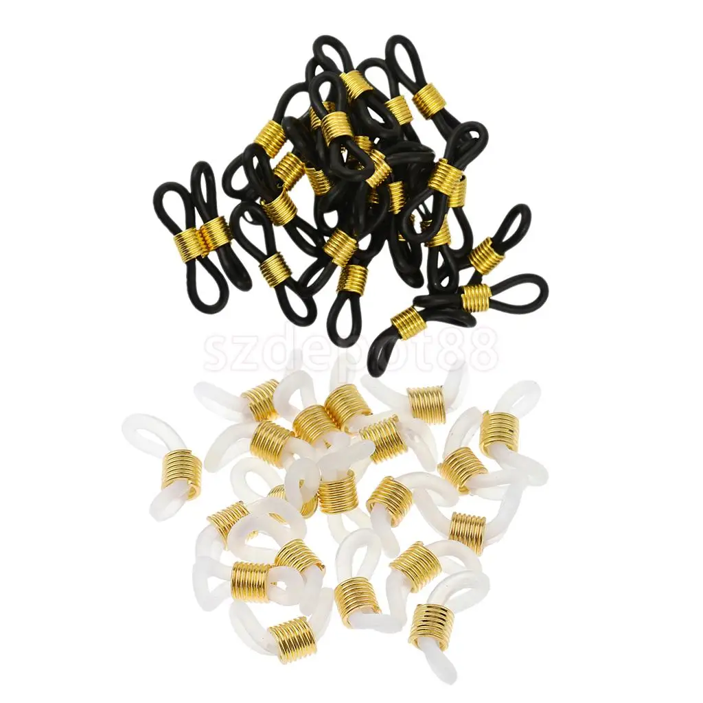 100Pcs Eye Glasses Spectacle Chain Strap Holder Rubber Loop Ends DIY Fashion TTS
