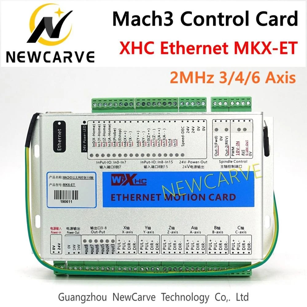 XHC MACH3 3 Axis Ethernet Motion Control Card CNC Breakout Board for Engraver
