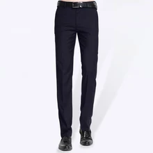 Новые мужские брюки для делового костюма на весну и осень, облегающие прямые рабочие брюки, нежелезные черные синие Формальные Мужские модельные брюки