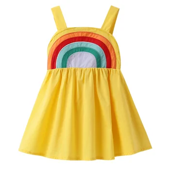 

Toddler Baby Girl Backless Rainbow Sling Dress Casual Holiday Summer Outfits New princess children clothes