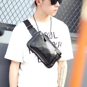 

Waist Bag Men Brand Design Chest Bag Men 2019 New Fashion Business Casual Belt Bags PU Leather Waist Pack Male Phone Coin Purse