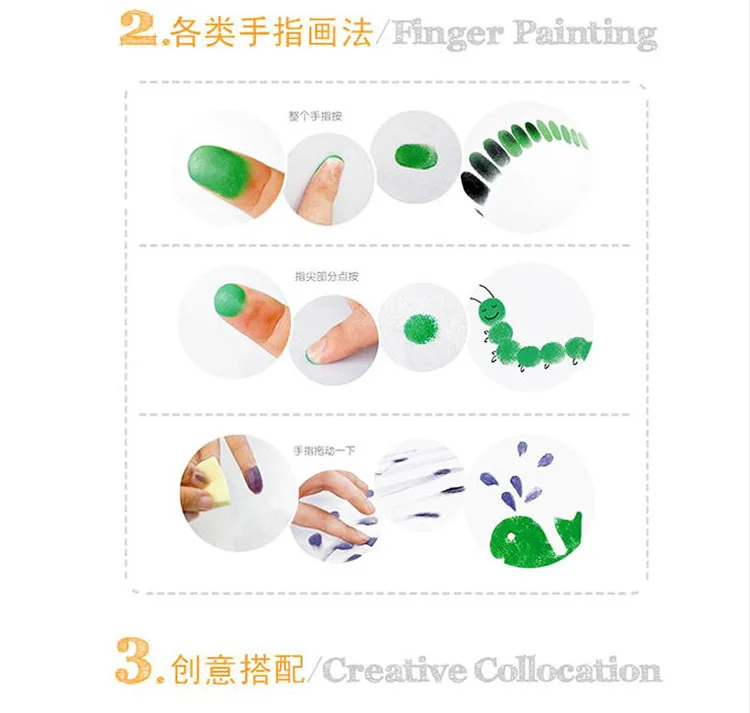 Детские DIY наклейки для рисования на пальцах, Детские забавные граффити, цветные штампы для рисования, 12 и 24 цвета, пигментные чернильные подушечки, обучающая игрушка